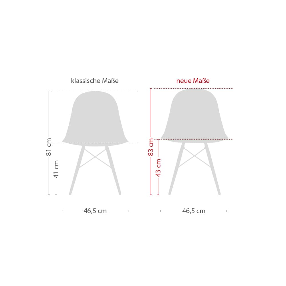 Eames Plastic Side Chair Stuhl DSR mit Kunststoffgleitern