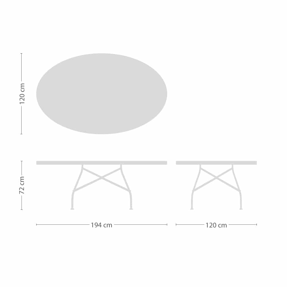Glossy Tisch oval