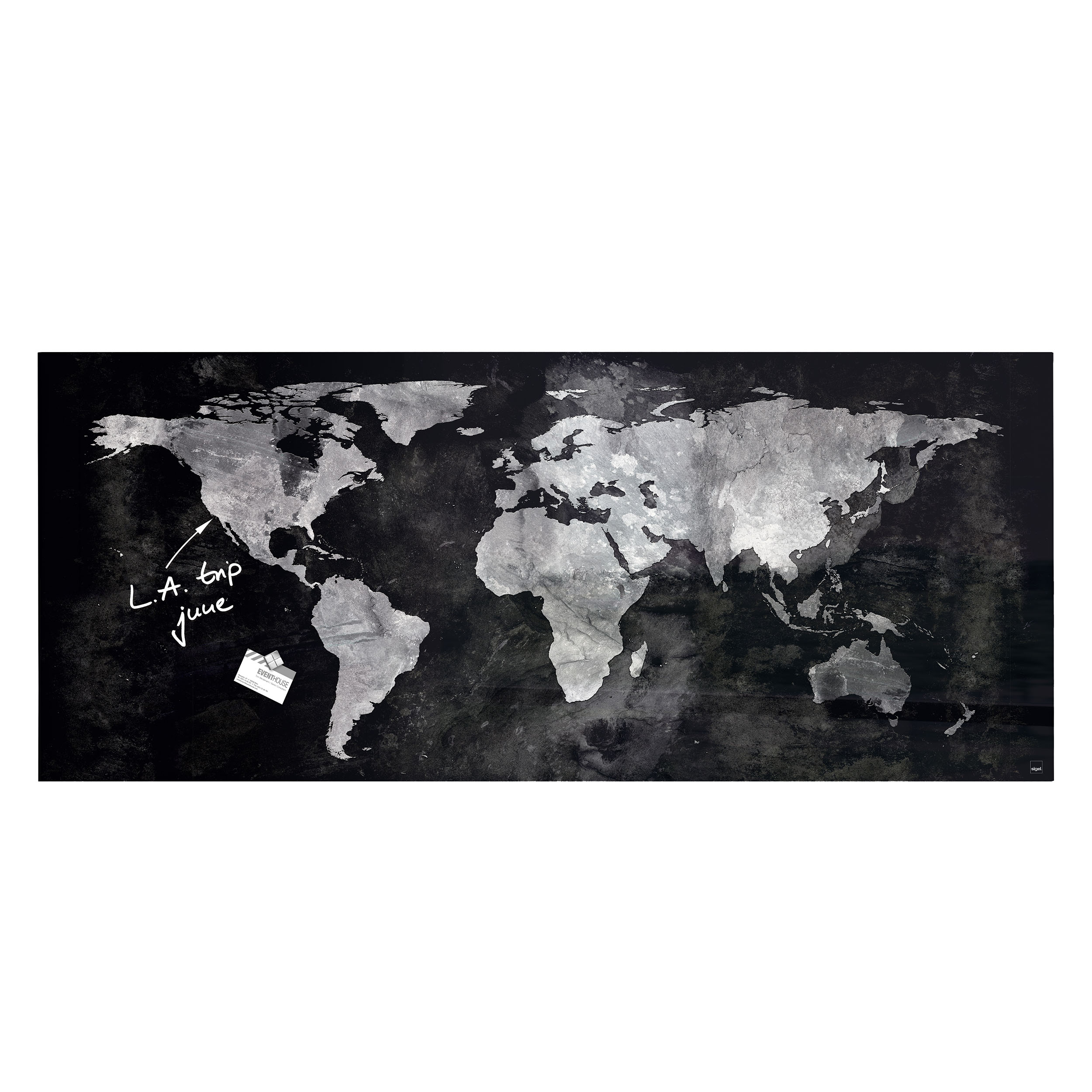 artverum® Glas-Magnetboard World Map