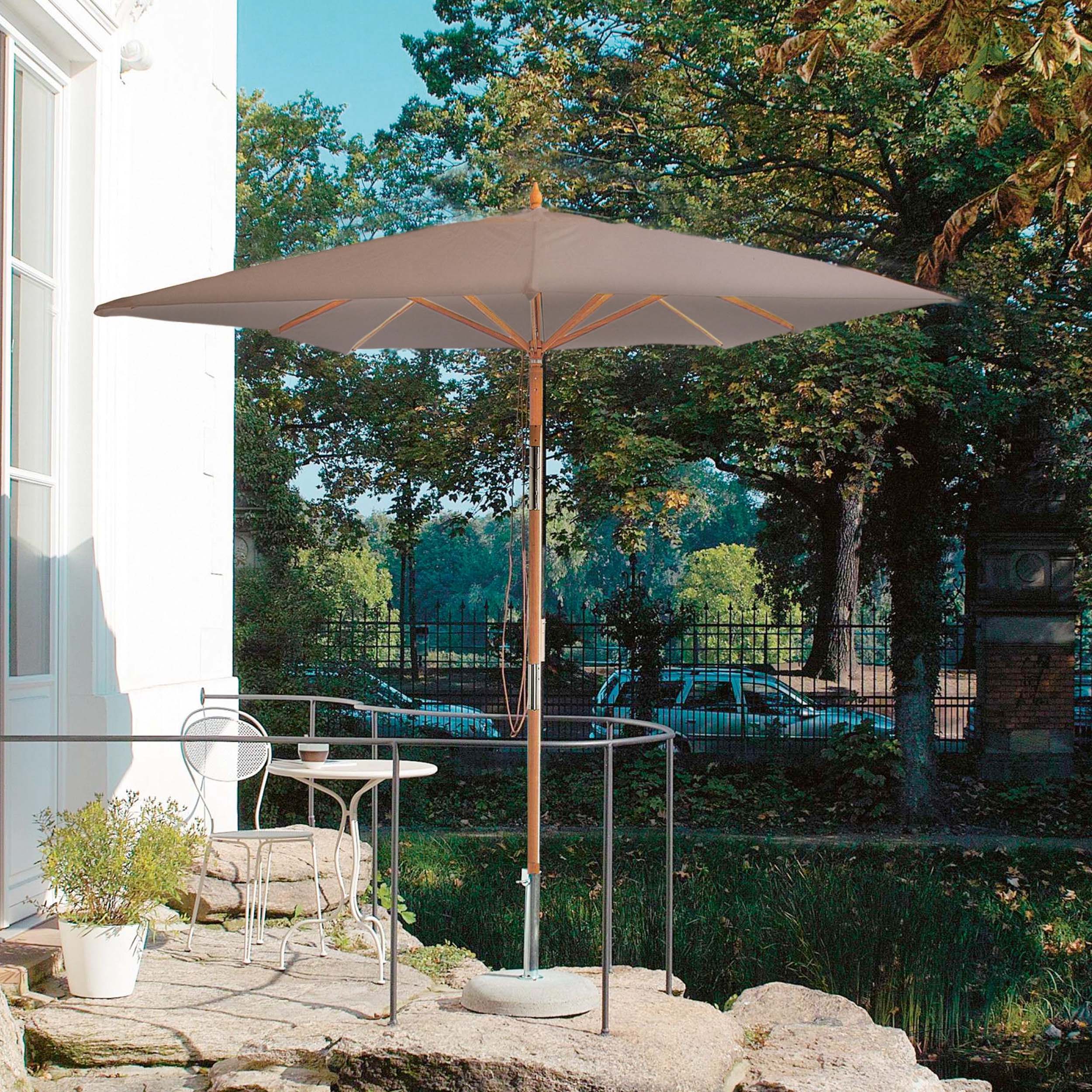Landhausschirm quadratisch Sonnenschirm mit Knickgelenk ohne Schirmständer