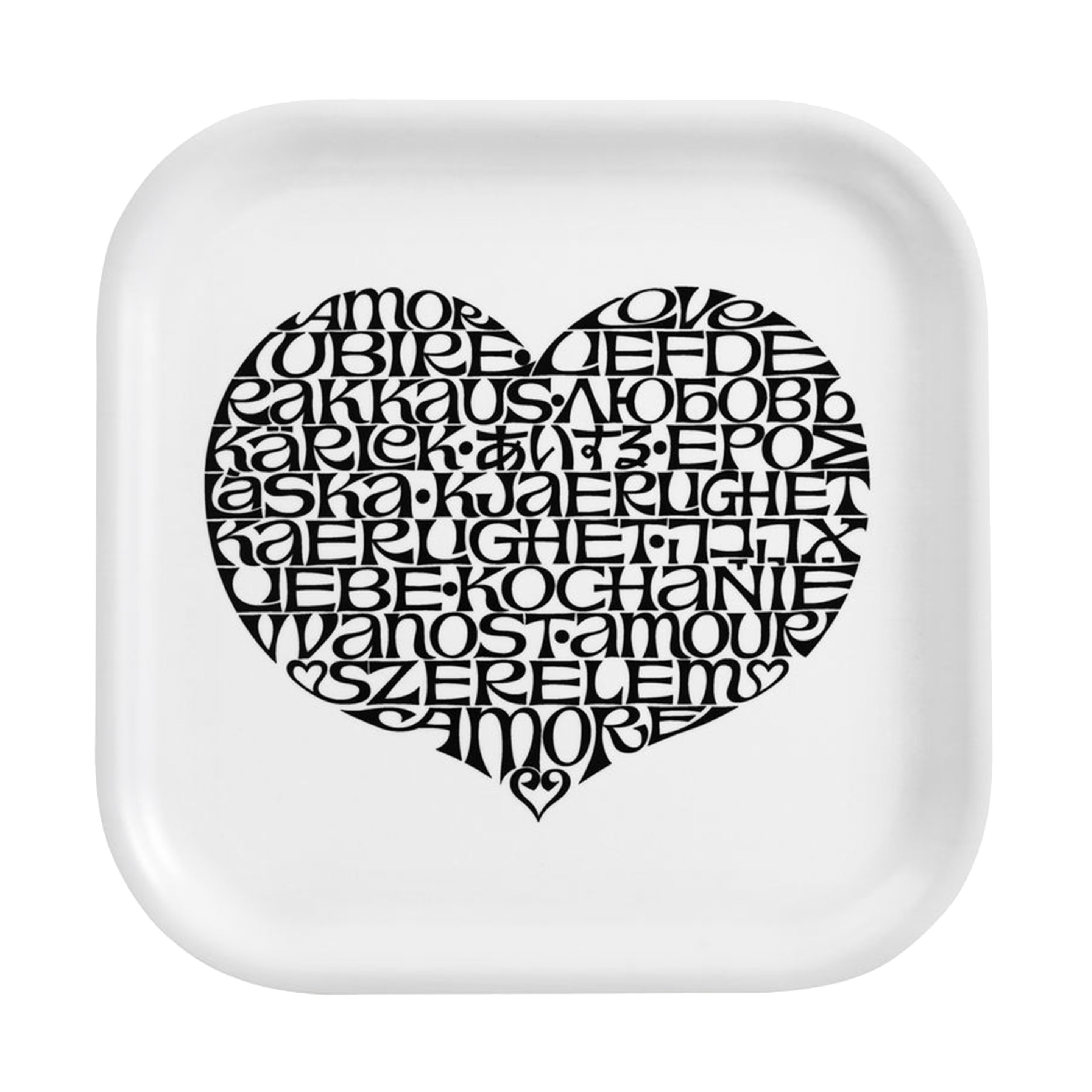 Classic Tray International Love Heart Tablett