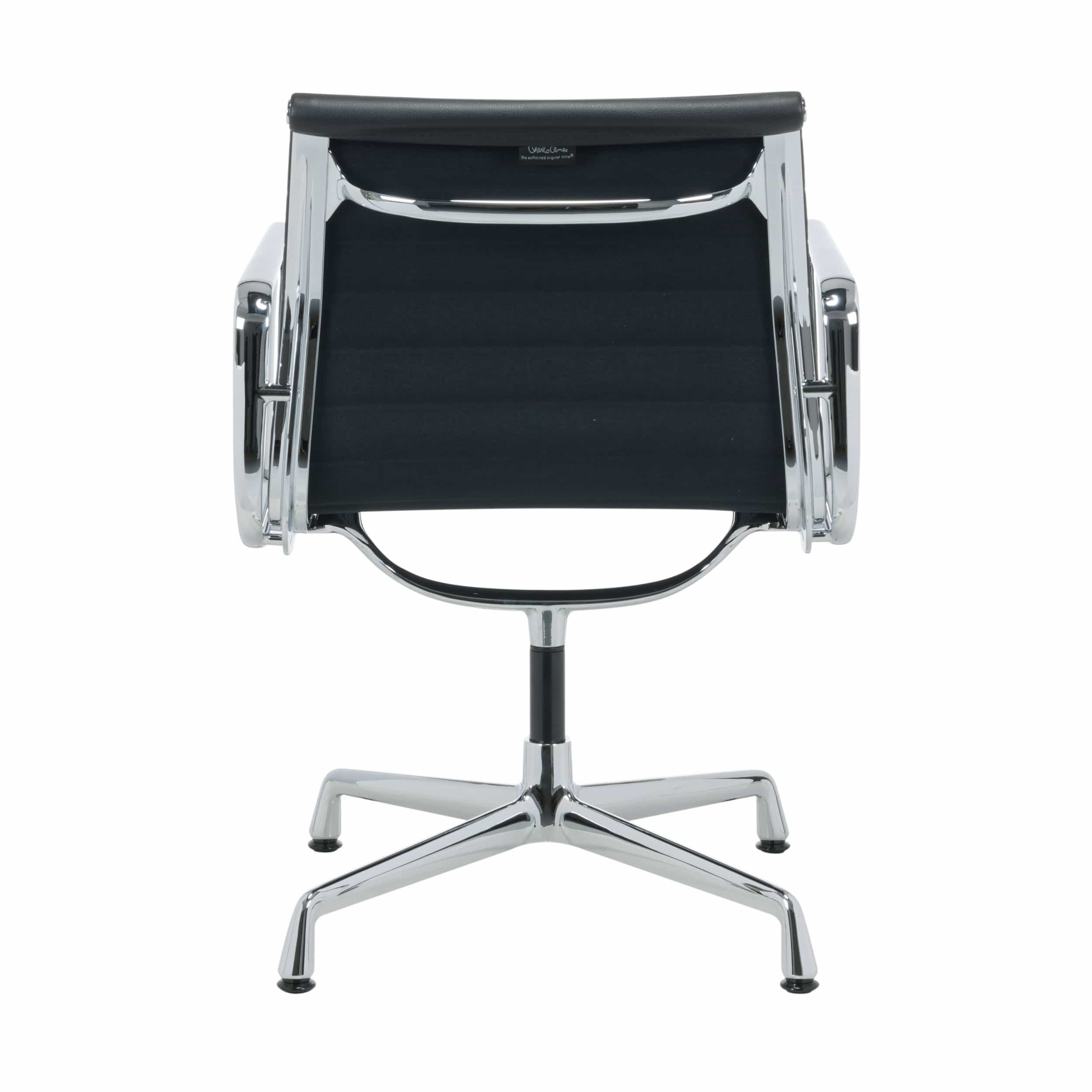 Aluminium Group EA 108 Leder Stuhl mit Kunststoffgleitern
