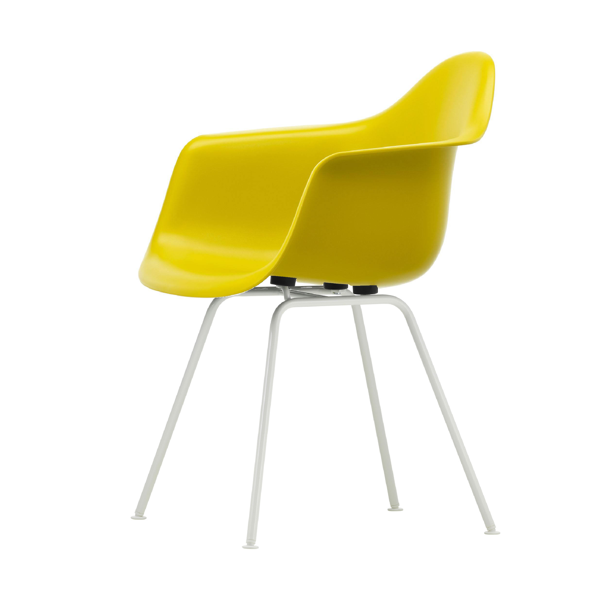 Eames Plastic Armchair Stuhl DAX Gestell weiß mit Kunststoffgleitern