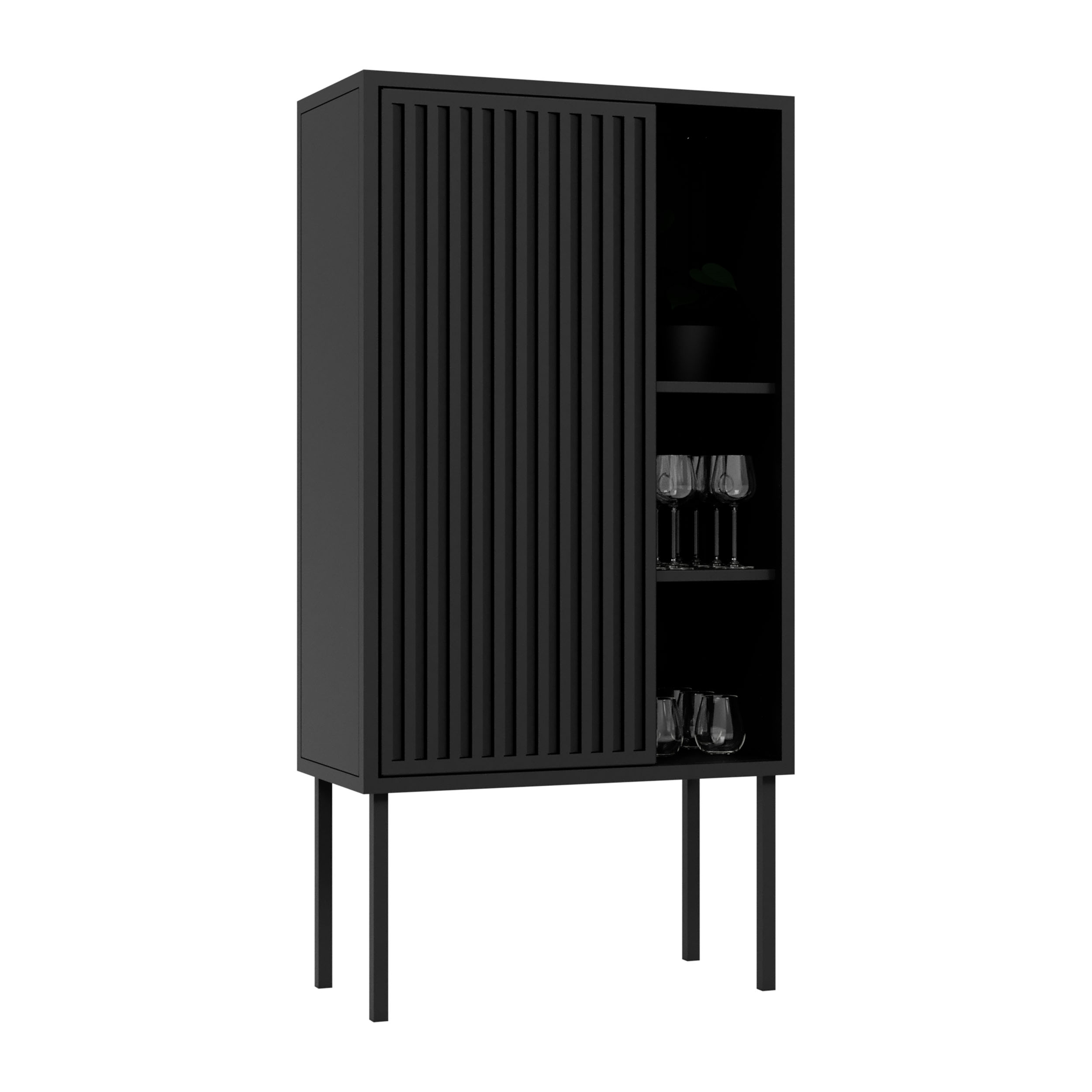 Cabinet Highboard Regal   Farbe schwarz   Größe Option 20