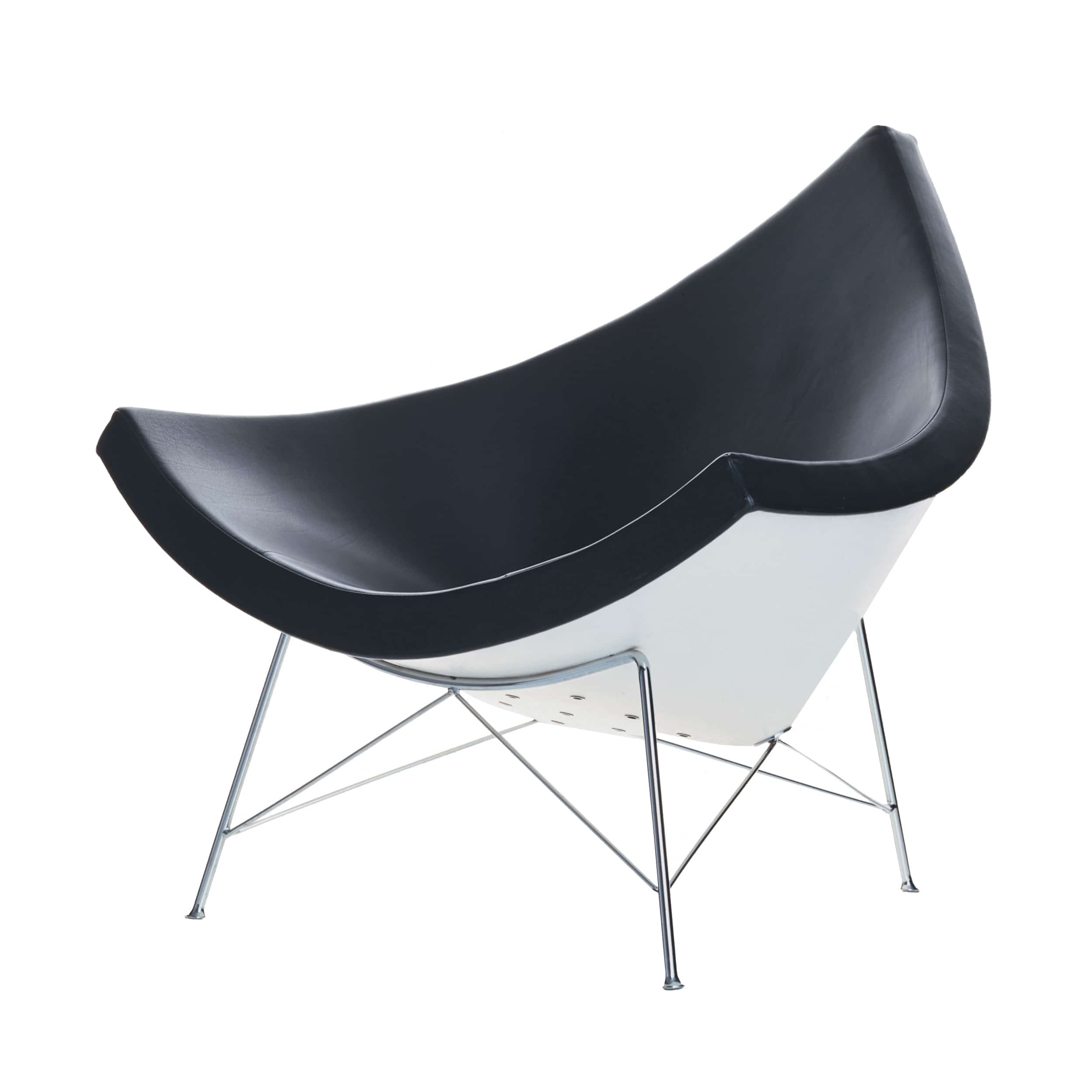 Coconut Chair Leder Sessel mit Kunststoffgleitern