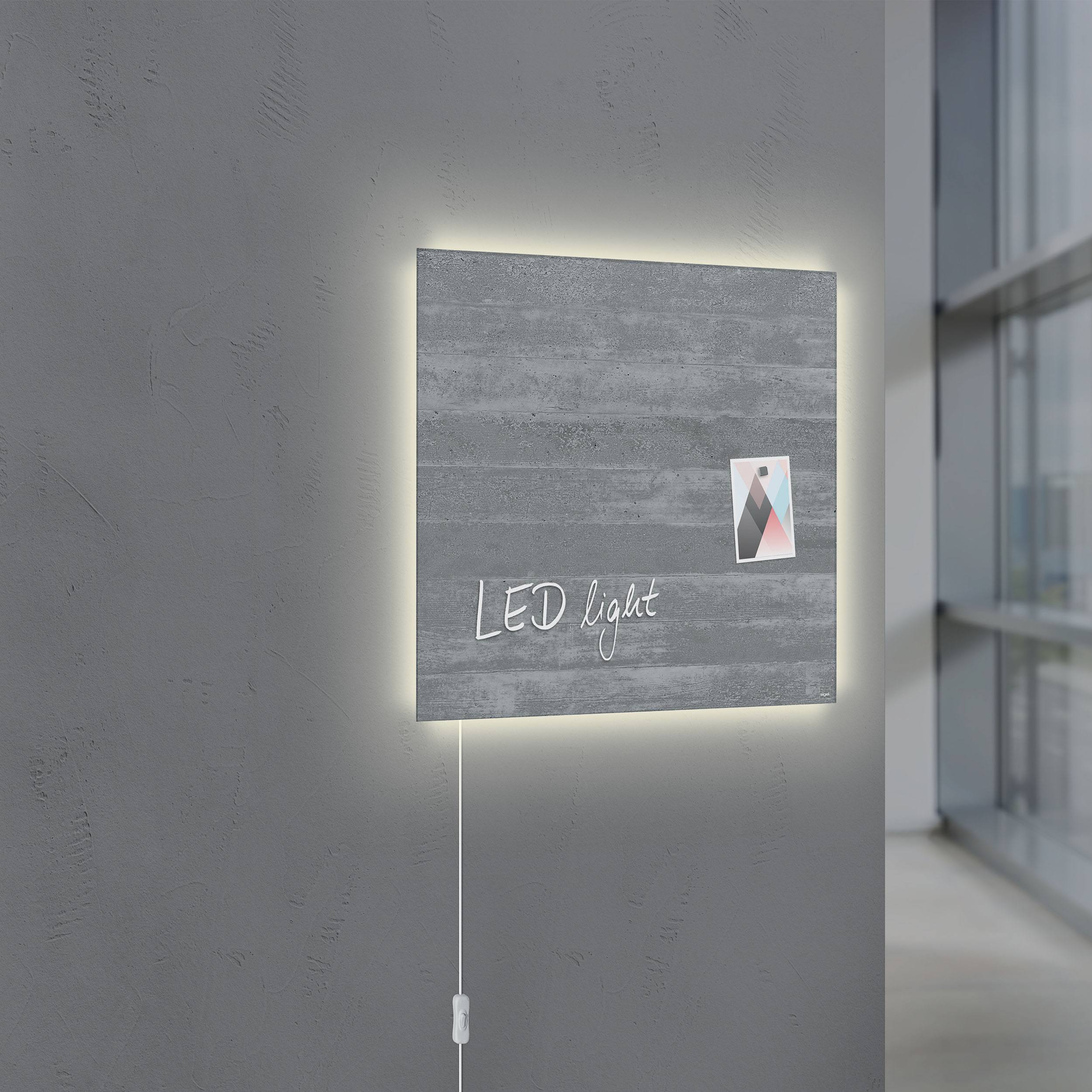 artverum® LED Glas-Magnetboard Sichtbeton