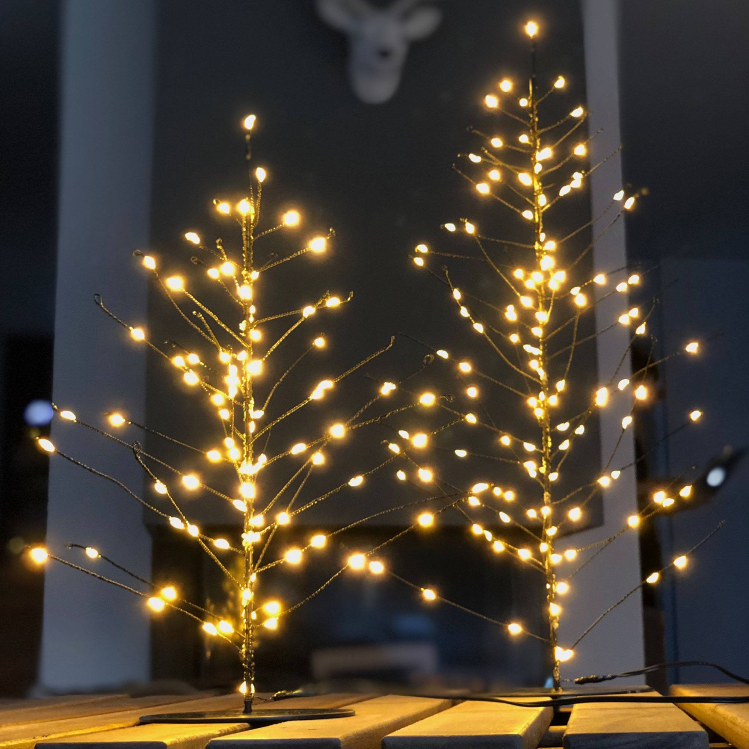Lights4Christmas LED Baum 100 LED warmweiß 1,1m schwarz außen