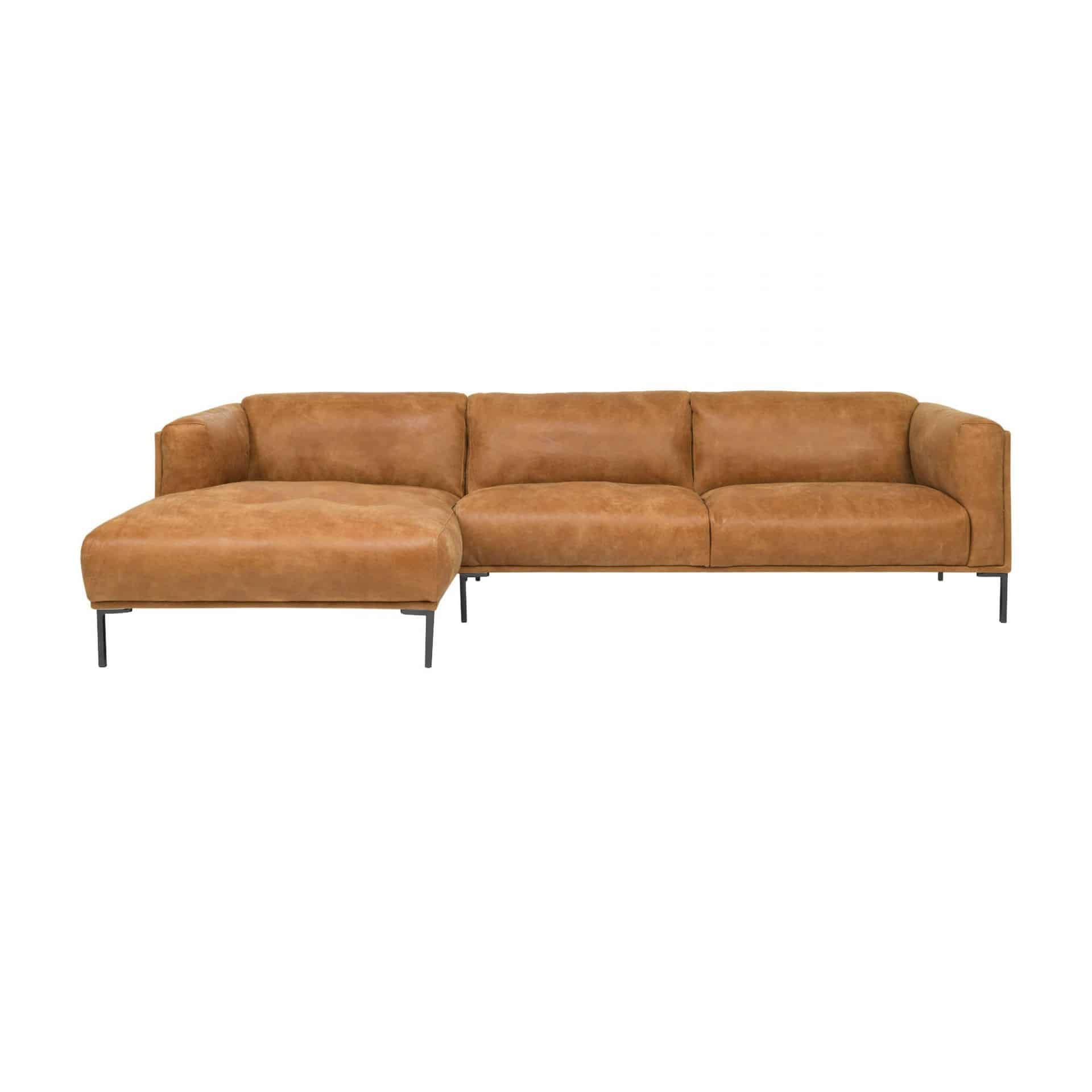 Benoni Leder Sofa mit Longchair links