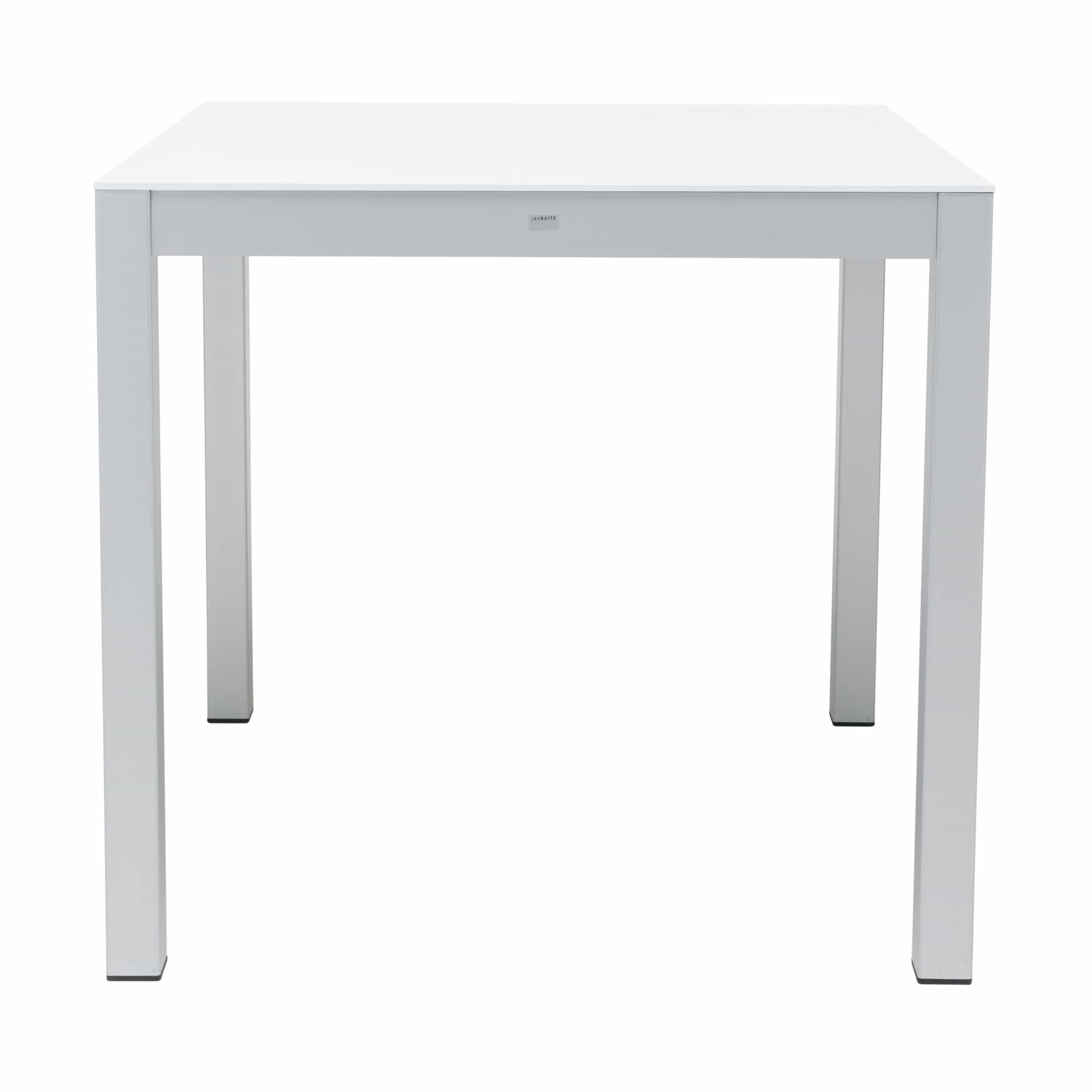 Quadrat HPL Tisch Gestell weiß