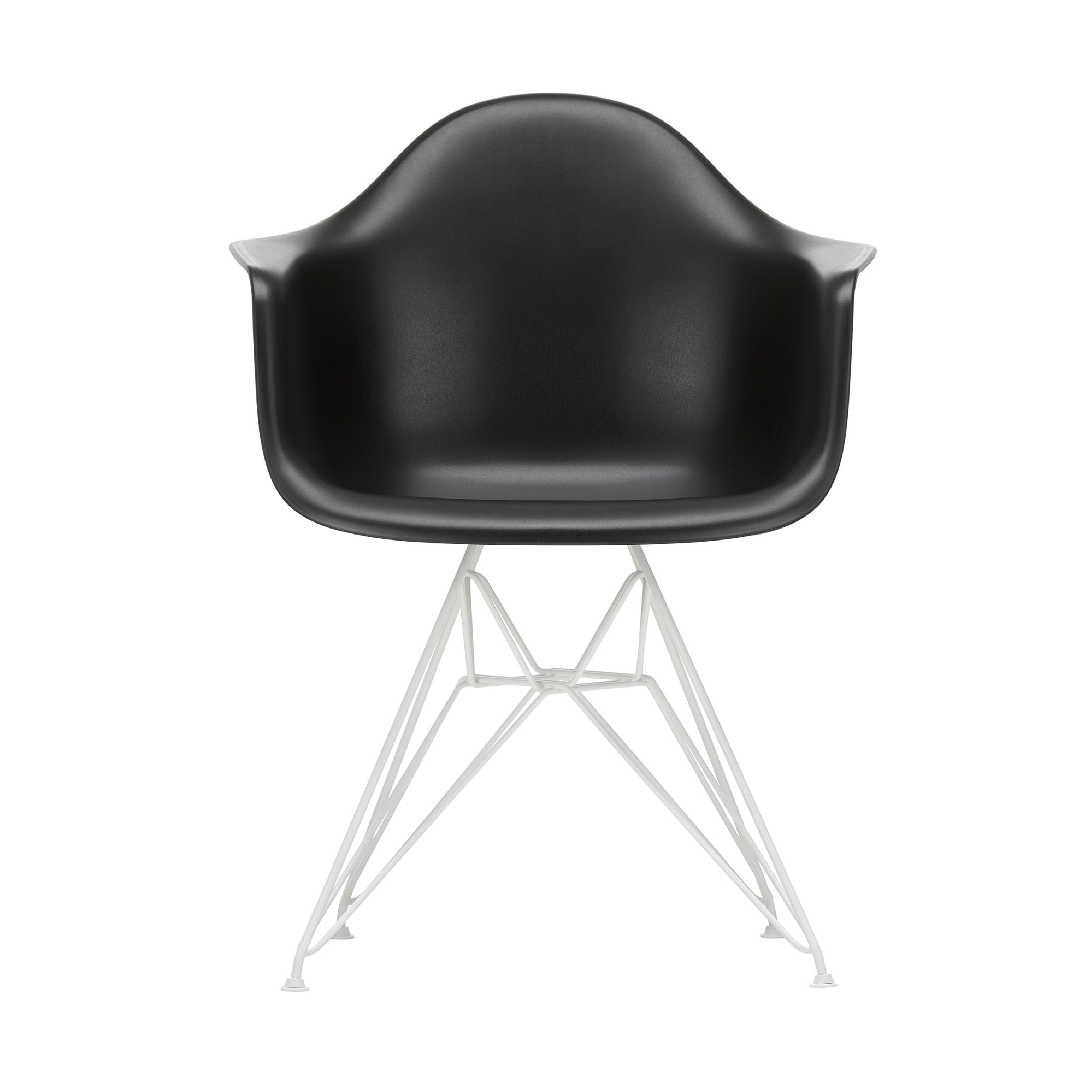 Eames Plastic Armchair Stuhl DAR Gestell weiß mit Kunstoffgleitern