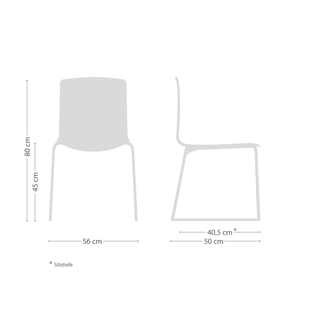 Catifa 46 Stuhl zweifarbig mit verchromten Kufen