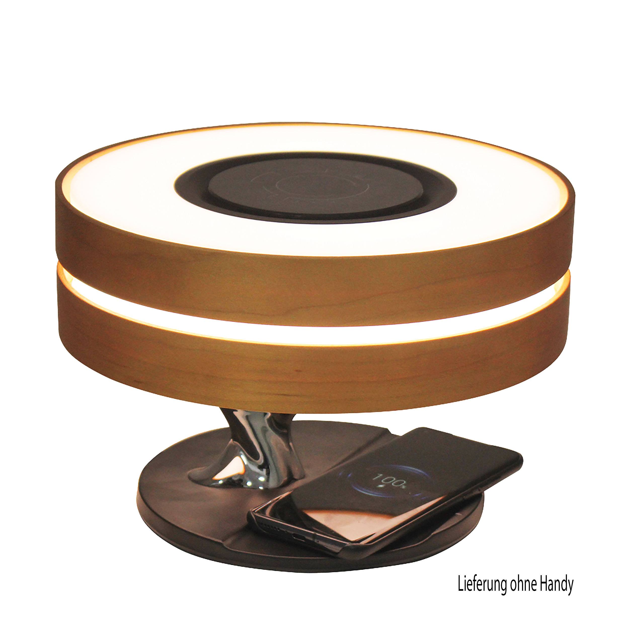 Lampe de table à LED Icona avec haut-parleur BT et station de charge sans fil