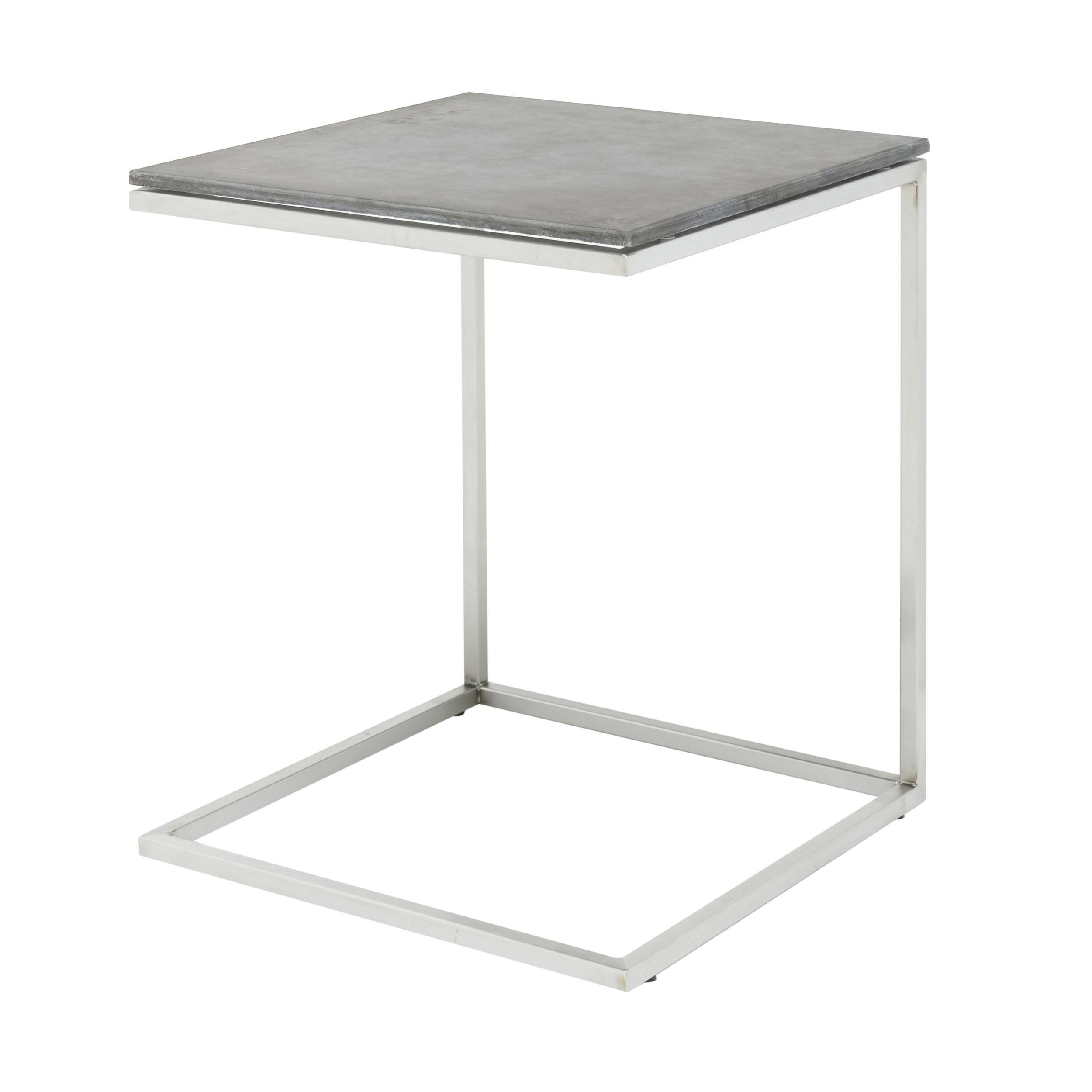 Table d'appoint Pizzo en béton avec structure en acier inoxydable