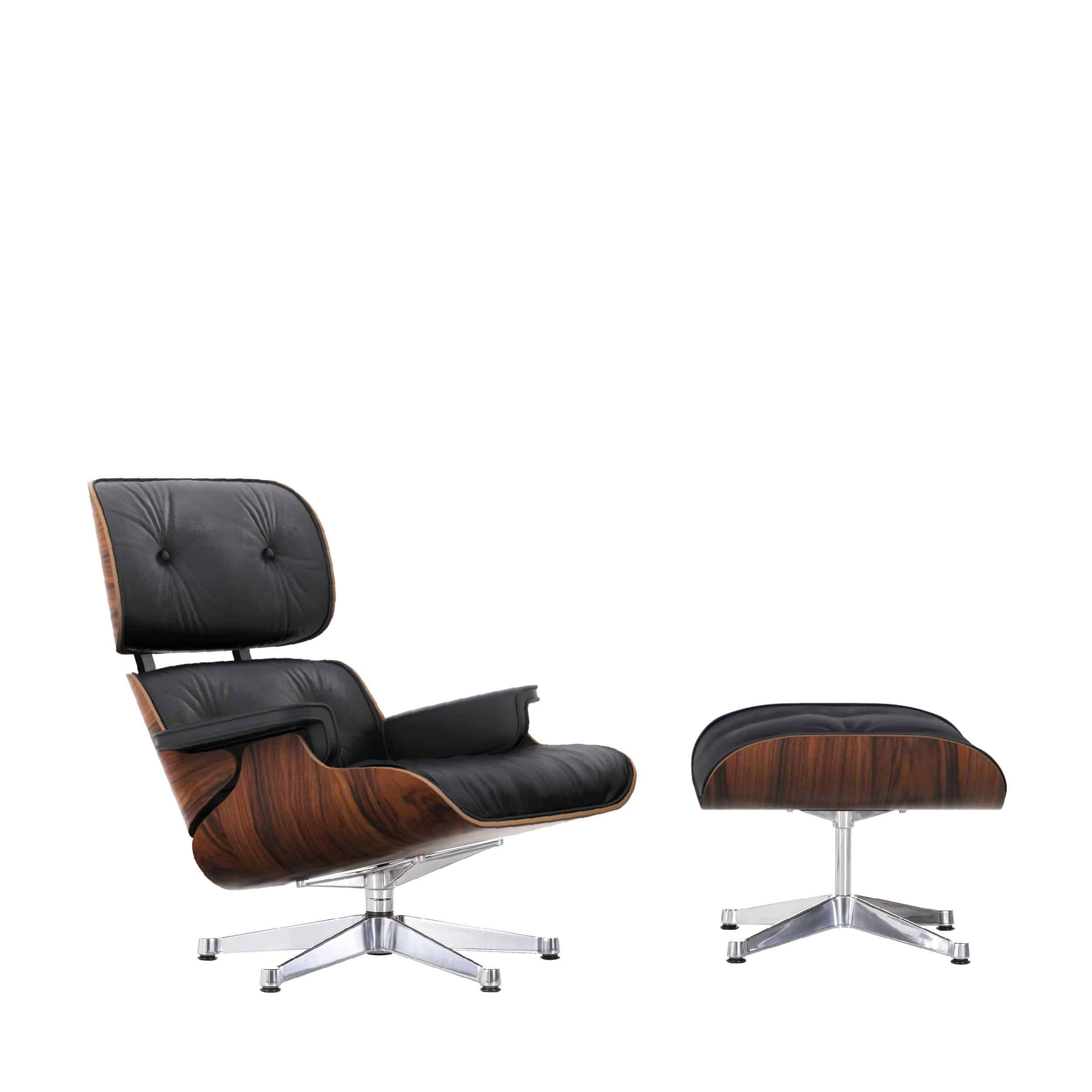 Lounge Chair & Ottoman Palisander Leder Premium F