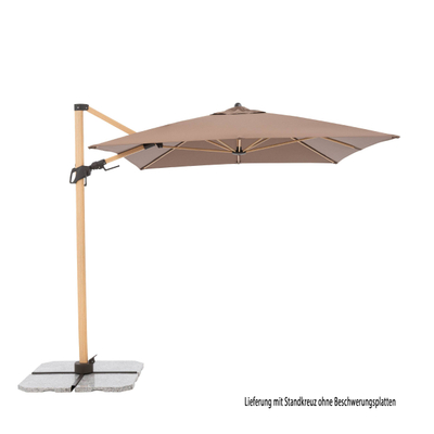 Alu Wood AX Ultra Pendelschirm Sonnenschirm mit Standkreuz ohne Beschwerungsplatten